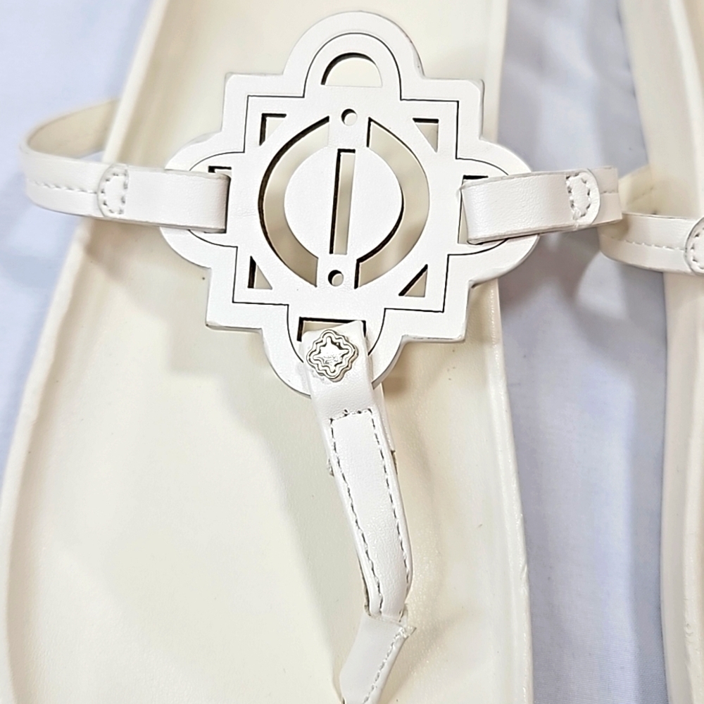 crown & ivy white wylie footbed sandals Sz 8 - Picture 4 of 8